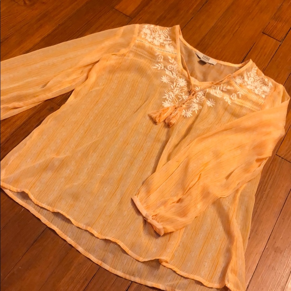 American Vintage sheer orange tunic